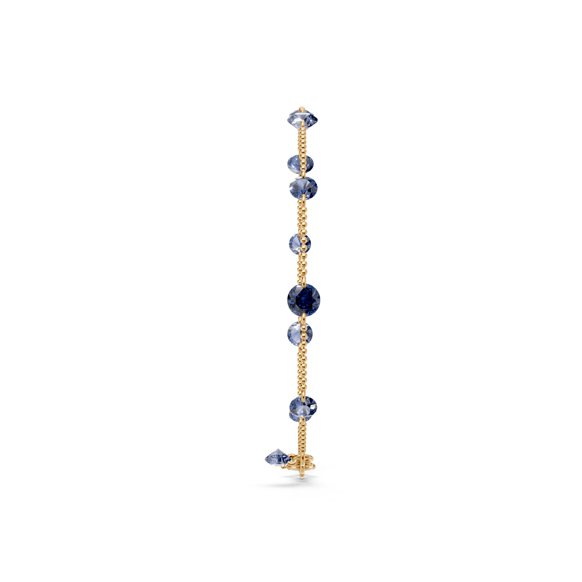 Blue Diamond Station Bracelet In 14K Gold