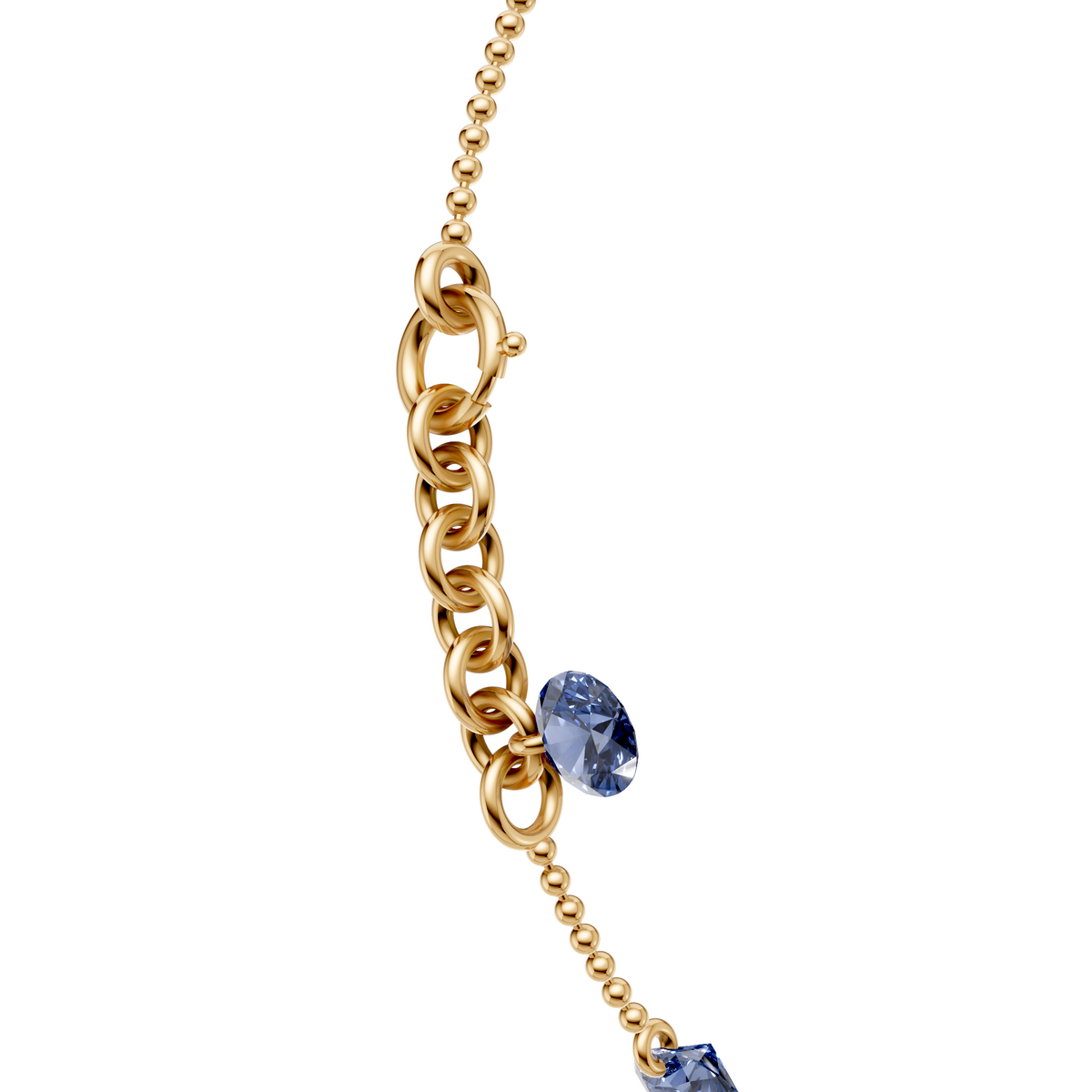 Blue Diamond Station Bracelet In 14K Gold