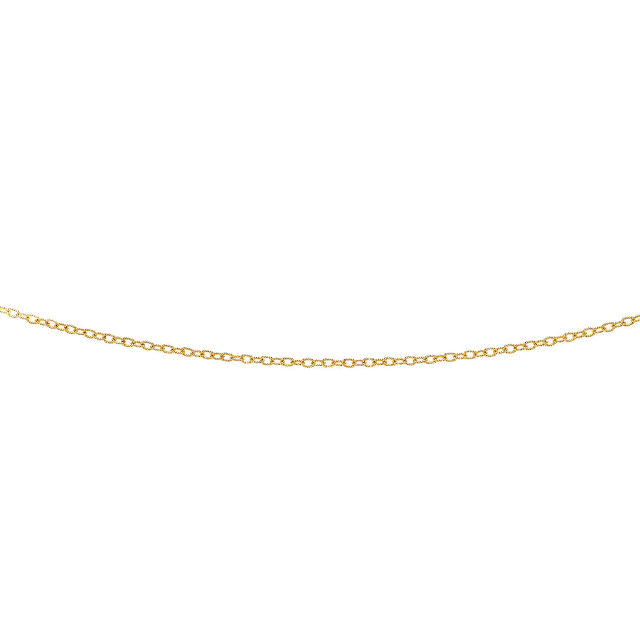 14K Yellow Gold 2.5mm Textured Cable Chain Necklace