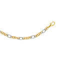 14K Two-Tone Gold Twisted Oval Link Chain Necklace