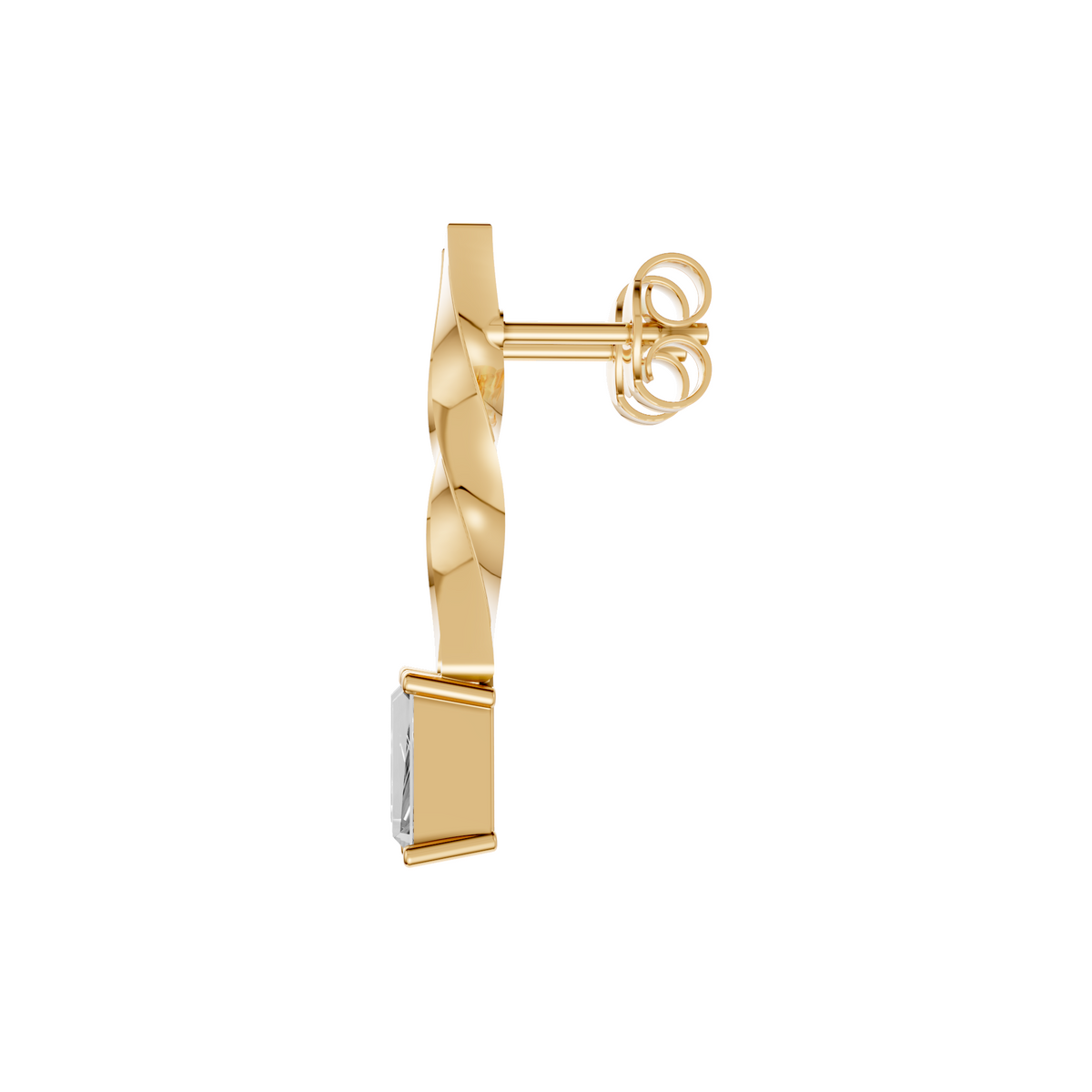 Solitaire Tapered Baguette Diamond Drop Earrings