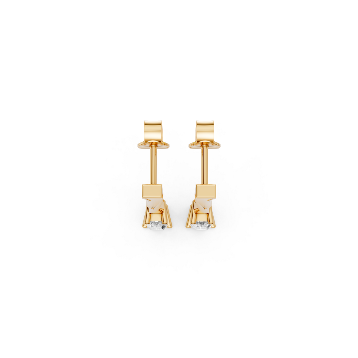 Solitaire Tapered Baguette Diamond Drop Earrings
