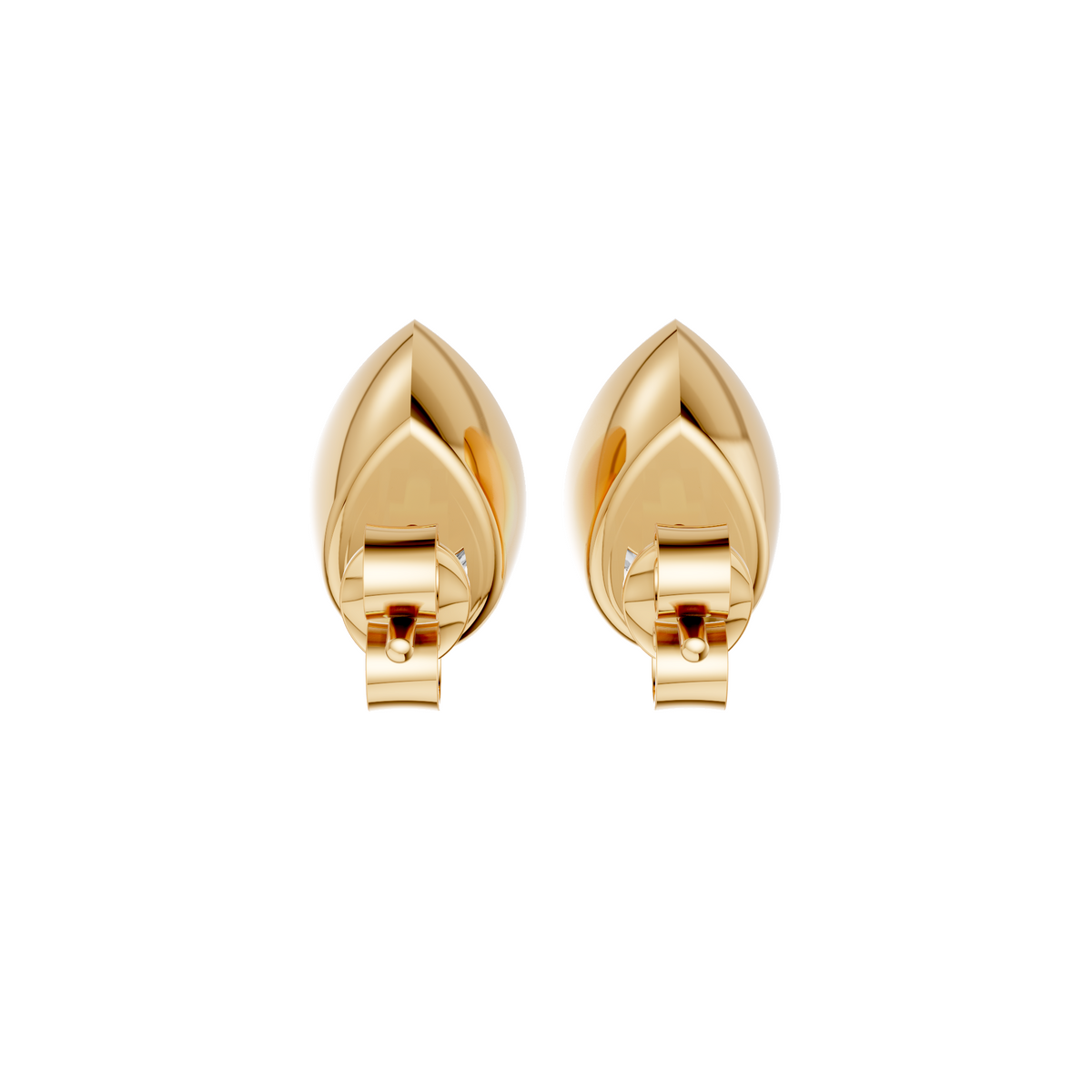 Pear-Shaped Diamond Bezel Stud Earrings In 14K Gold