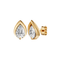 Pear-Shaped Diamond Bezel Stud Earrings In 14K Gold