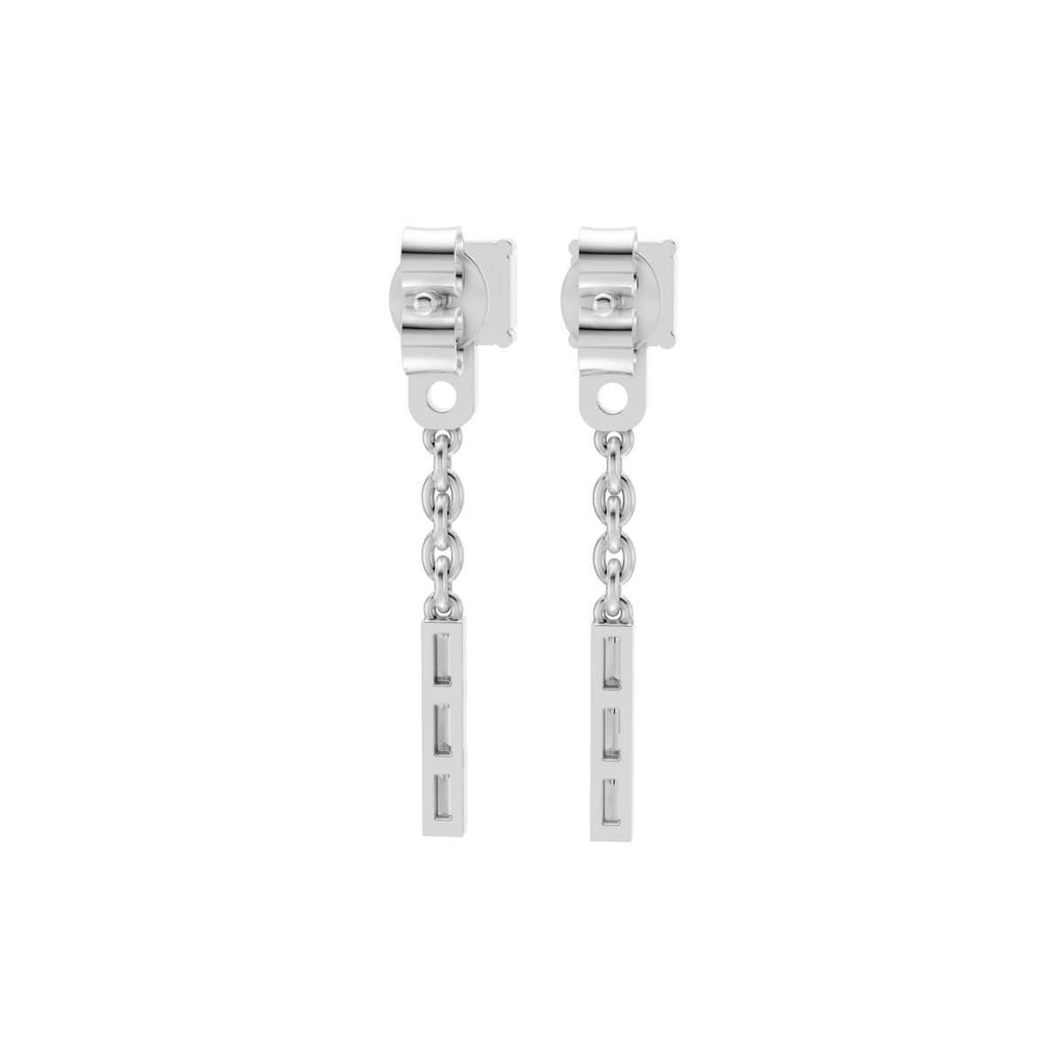 Lab Diamond Pink & Baguette Drop Earrings