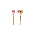 Lab Diamond Pink & Baguette Drop Earrings