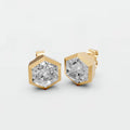 Nova Geometric Hexagon Diamond Stud Earrings