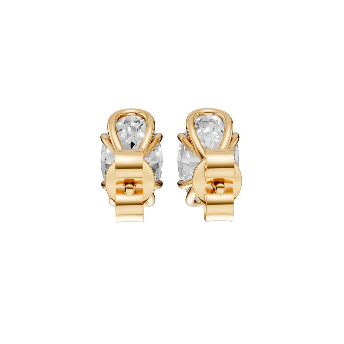 Odette Oval Diamond Four Prong Stud Earrings