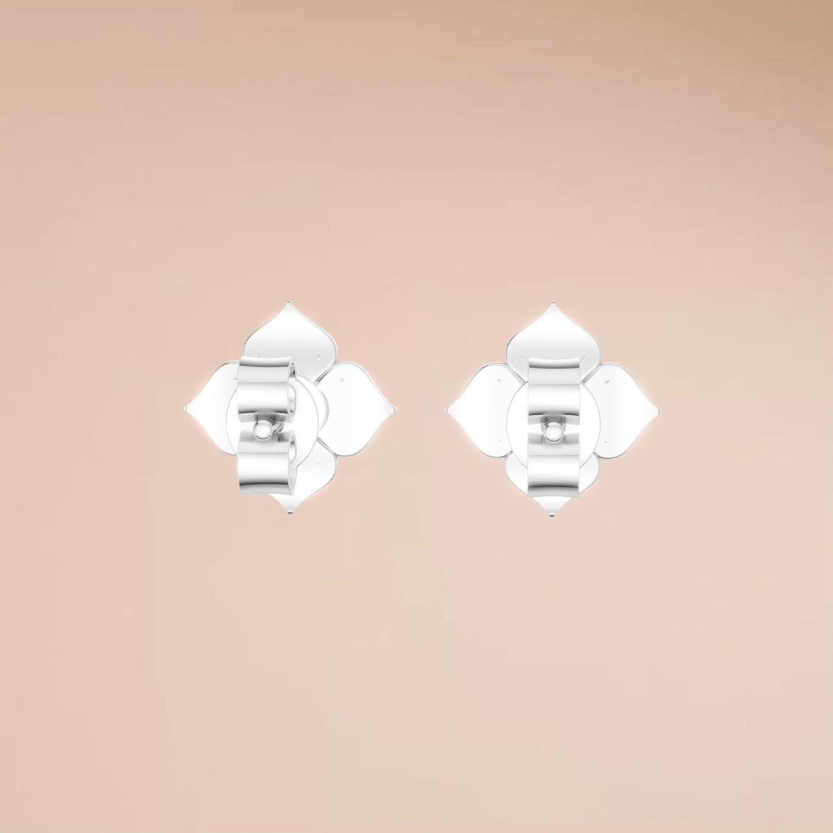 Vintage Inspired Blue Diamond Floral Stud Earrings