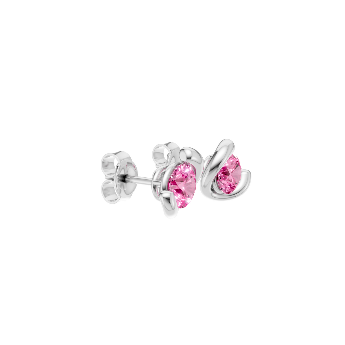 Elara Pink Diamond Crossover Stud Earrings