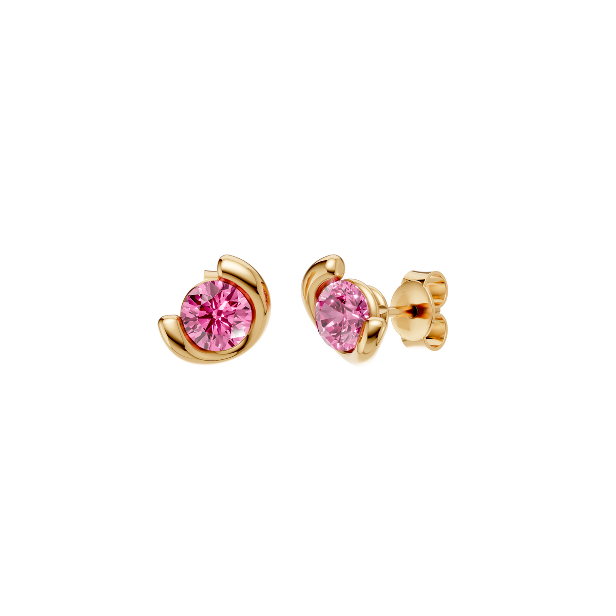 Elara Pink Diamond Crossover Stud Earrings