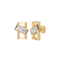 Seraphine Baguette Lab Grown Diamond Geometric Stud Earrings In 14K Gold