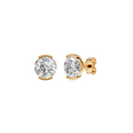 Round Solitaire Stud Earrings In 14KT Gold