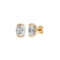 Oval Cut Diamond Solitaire Stud Earrings In 14KT Gold