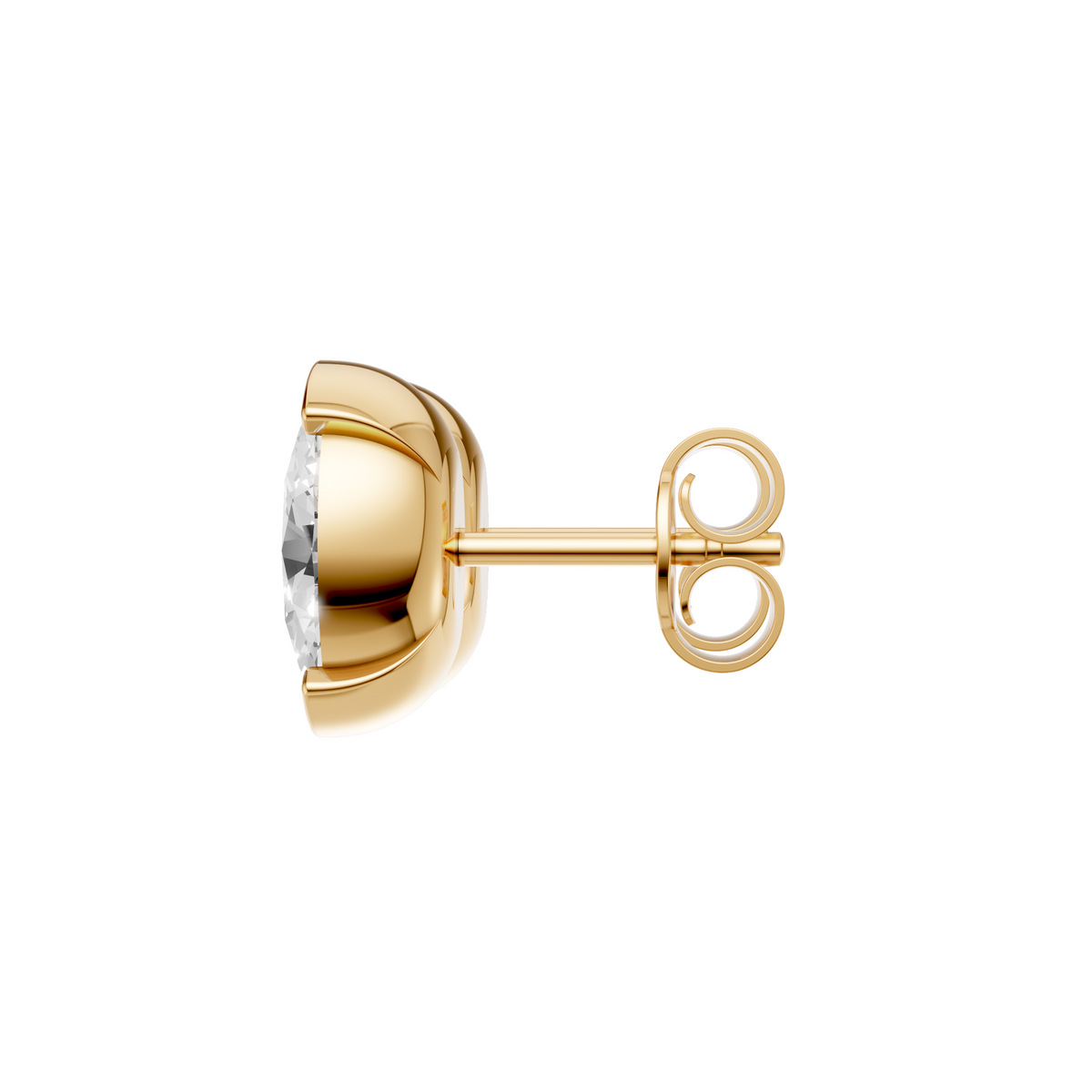 Oval Cut Diamond Solitaire Stud Earrings In 14KT Gold