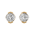 Celeste Cushion Diamond Half Bezel Stud Earrings