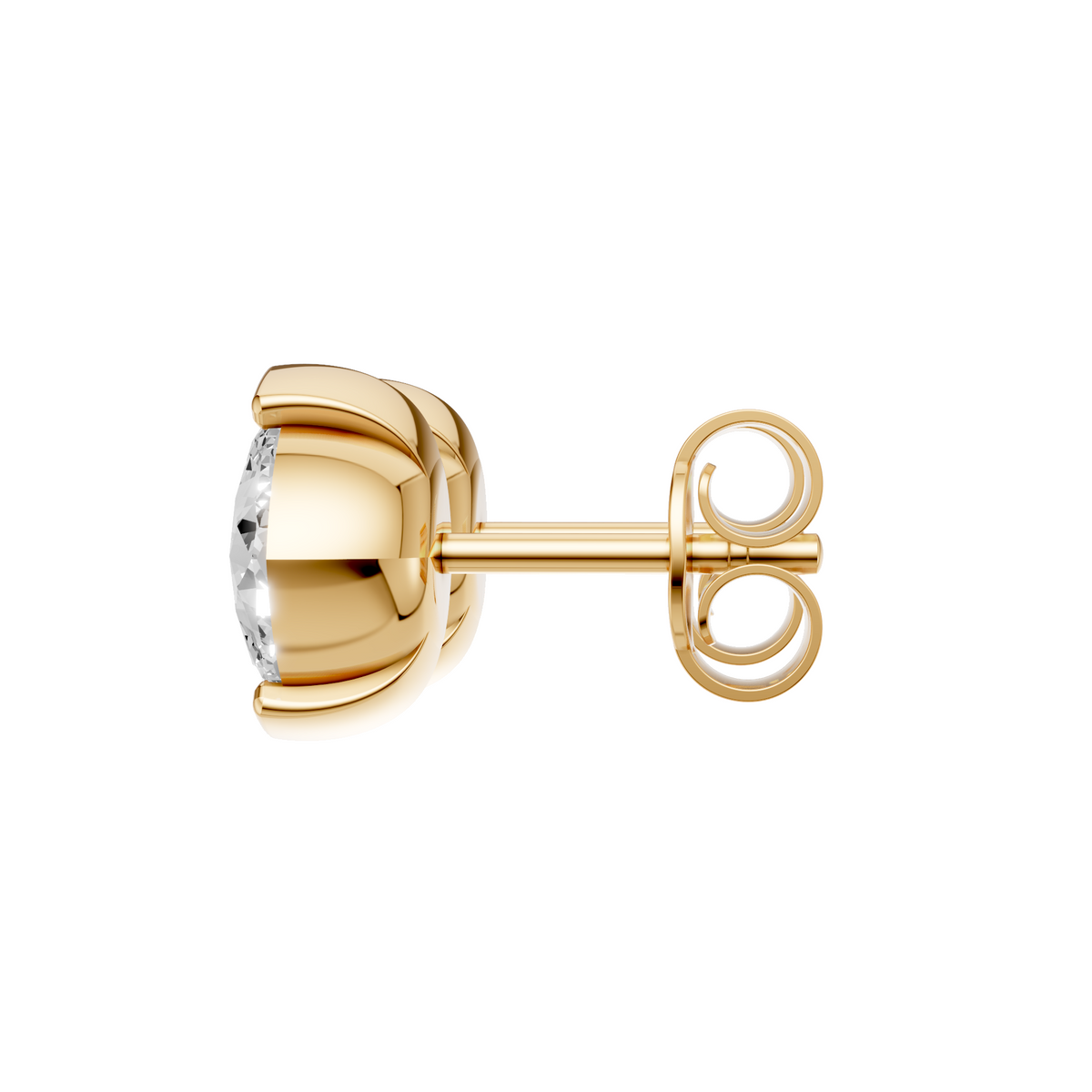 Celeste Cushion Diamond Half Bezel Stud Earrings