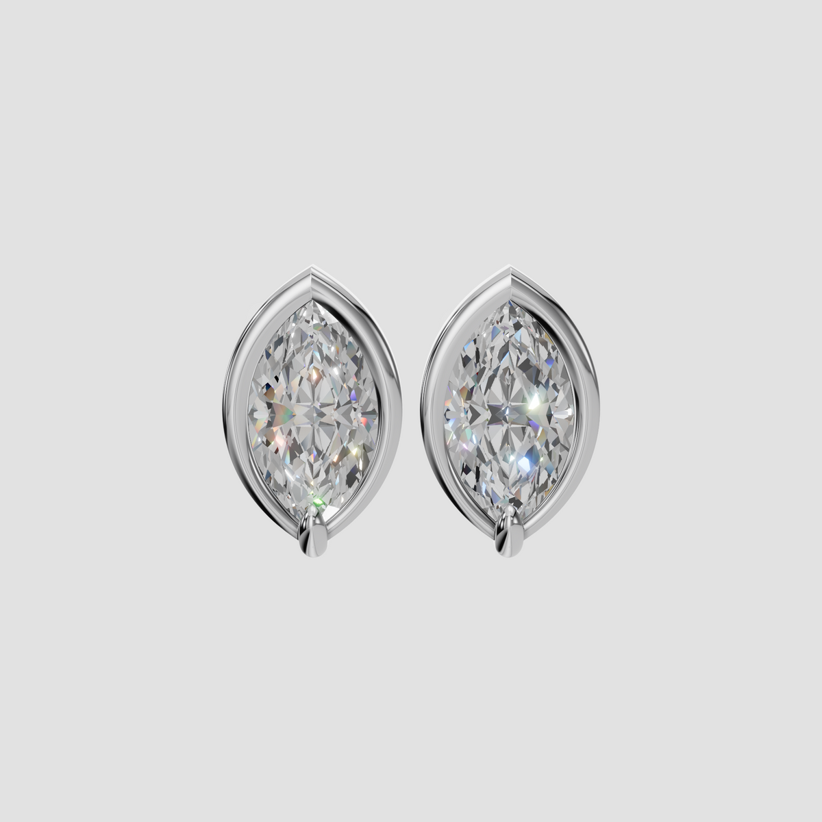 Rosalind Marquise Diamond Bezel Stud Earrings
