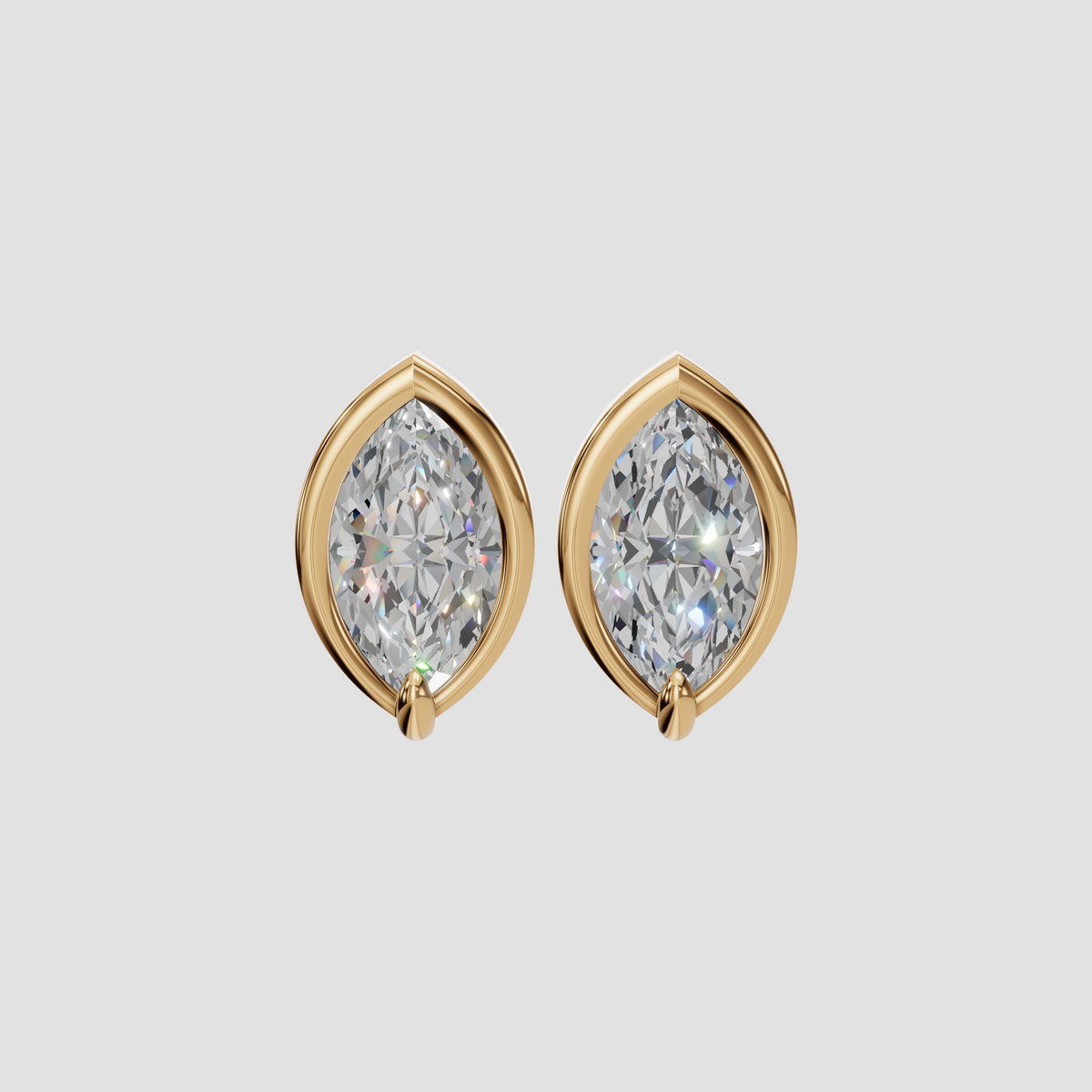 Rosalind Marquise Diamond Bezel Stud Earrings