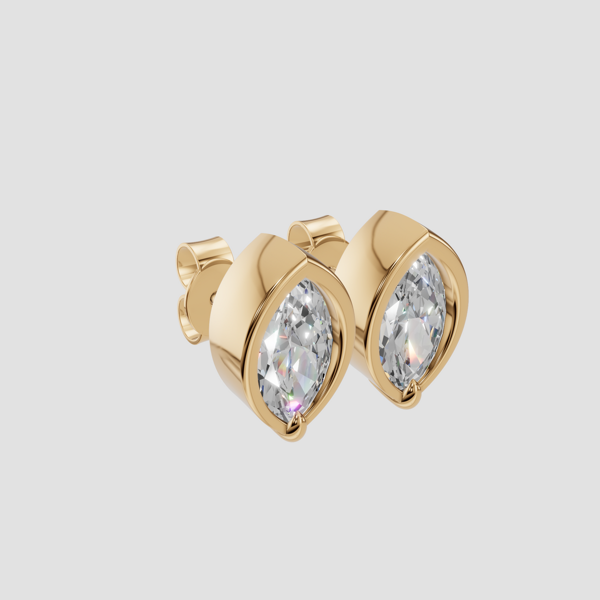 Rosalind Marquise Diamond Bezel Stud Earrings