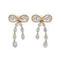 Juliette Pear Diamond Bow Drop Earrings – 14K Gold
