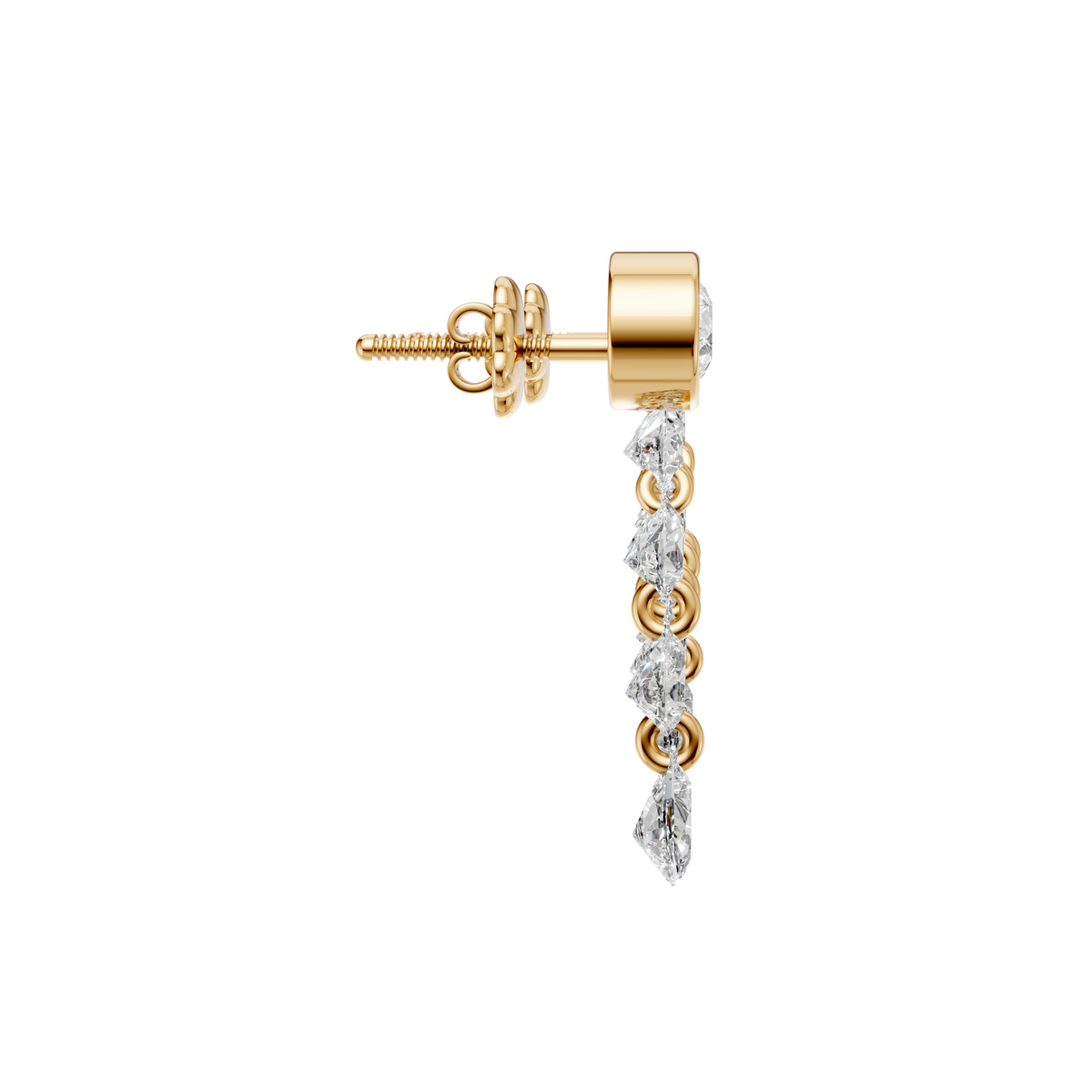 Juliette Pear Diamond Bow Drop Earrings – 14K Gold