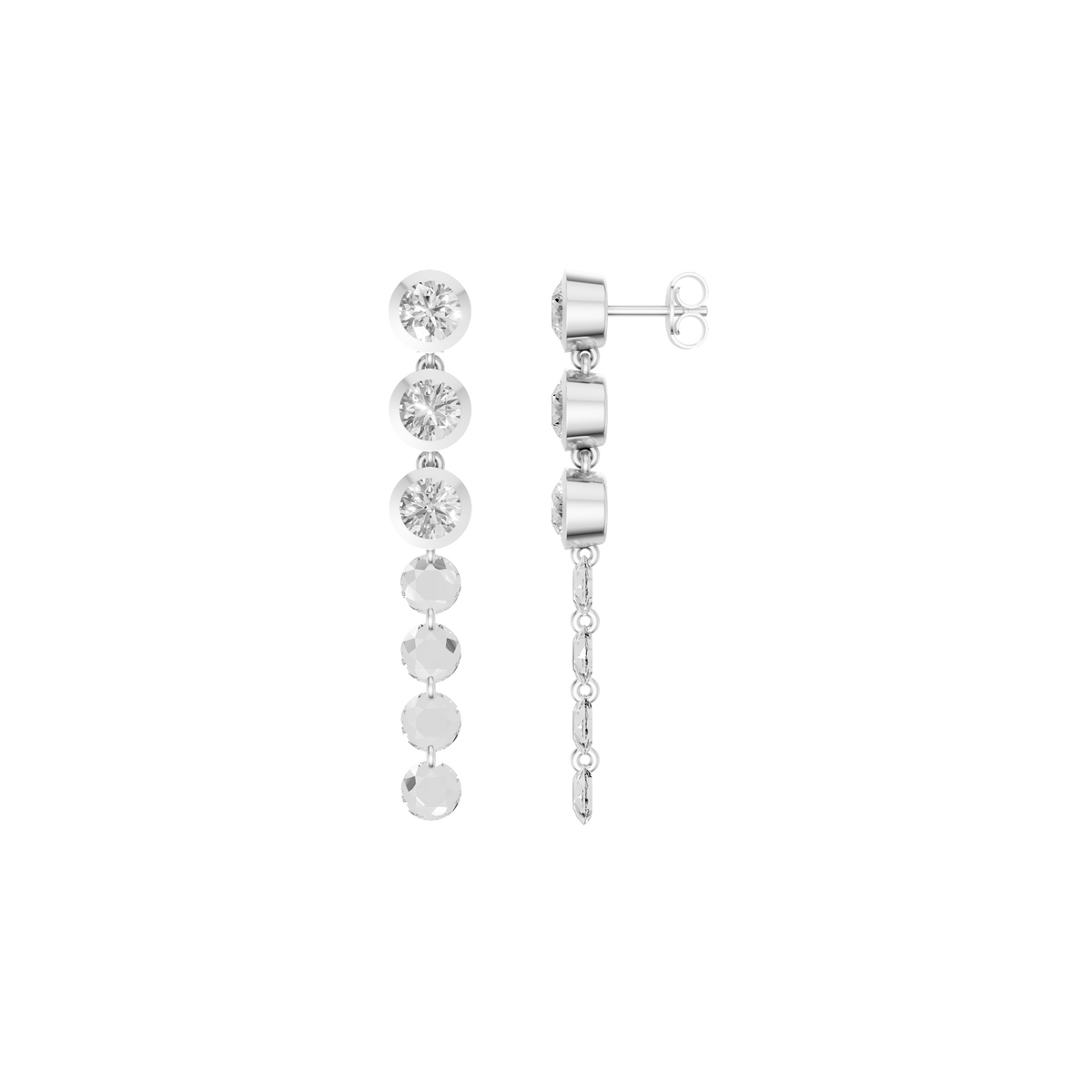 Celeste Round Diamond Cascade Drop Earrings in 14K Yellow Gold
