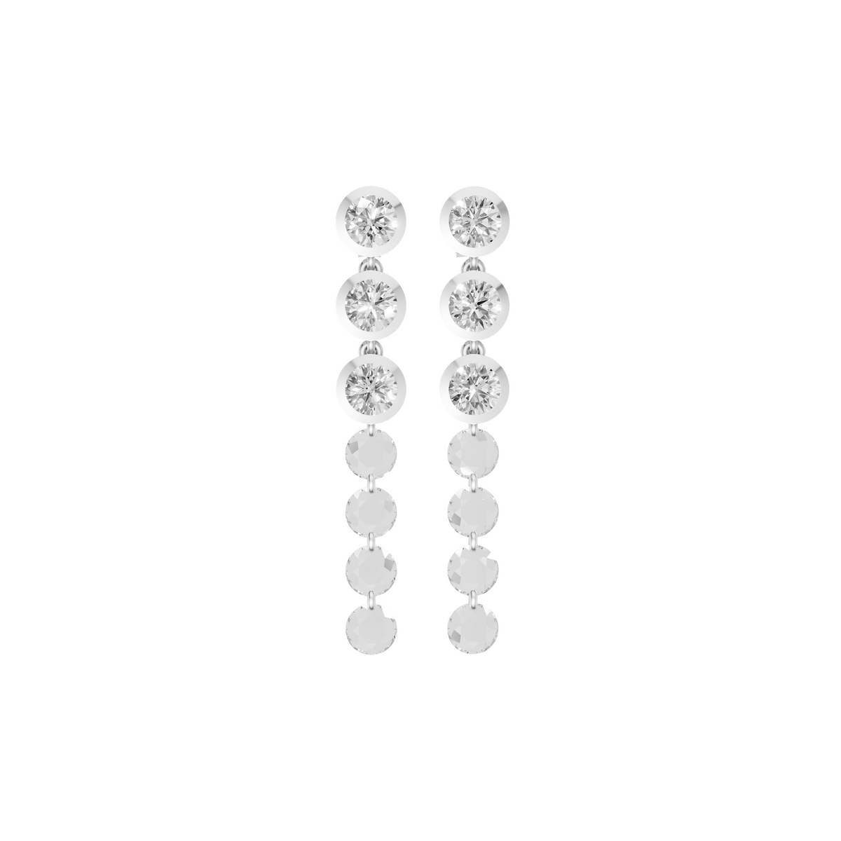 Celeste Round Diamond Cascade Drop Earrings in 14K Yellow Gold