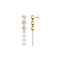 Celeste Round Diamond Cascade Drop Earrings in 14K Yellow Gold
