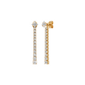 Celeste Twinkle & Round Diamond Cascade Drop Earrings In 14K Gold