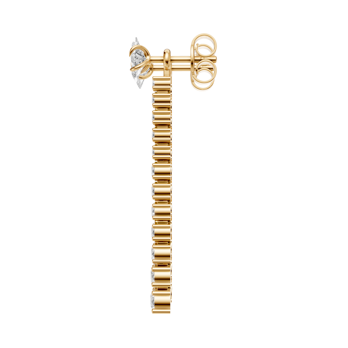 Celeste Twinkle & Round Diamond Cascade Drop Earrings In 14K Gold
