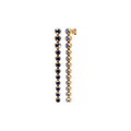 Round Blue Diamond Linear Prong Drop Earrings in Gold