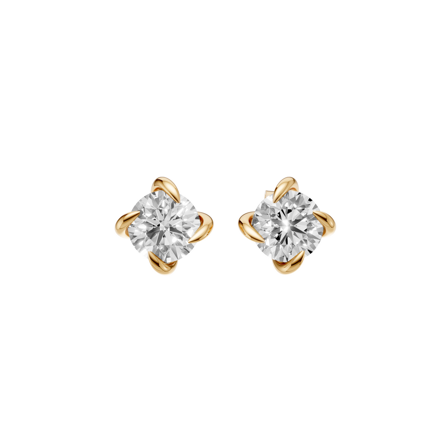 Lucia Round Diamond Claw Prong Solitaire Stud Earrings