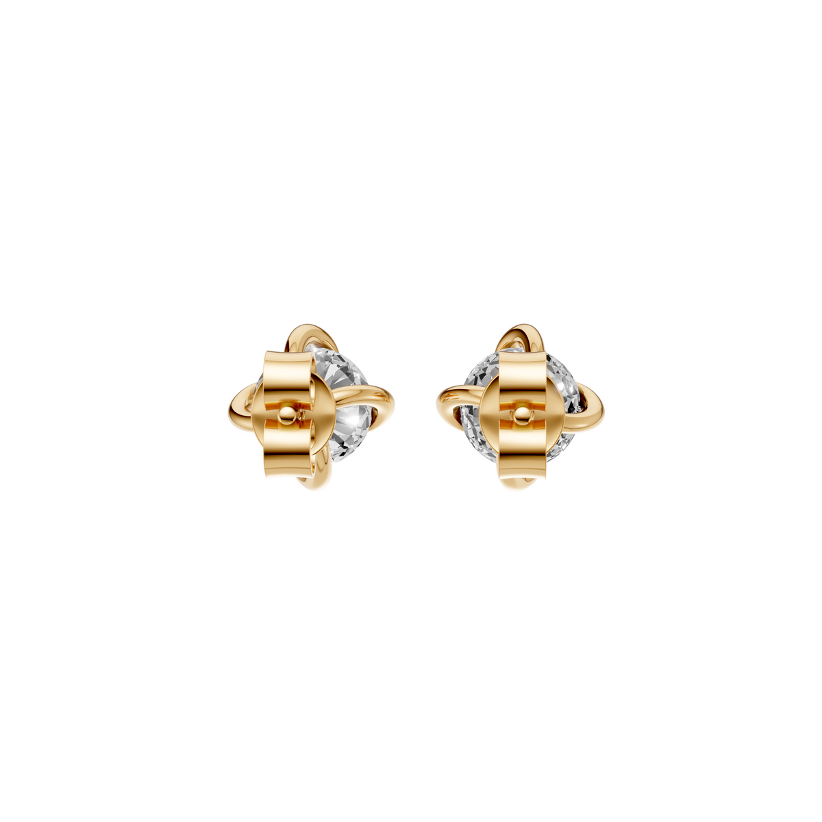 Lucia Round Diamond Claw Prong Solitaire Stud Earrings