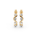Willow Marquise Diamond Twisted Half Hoop Earrings – 14K Gold