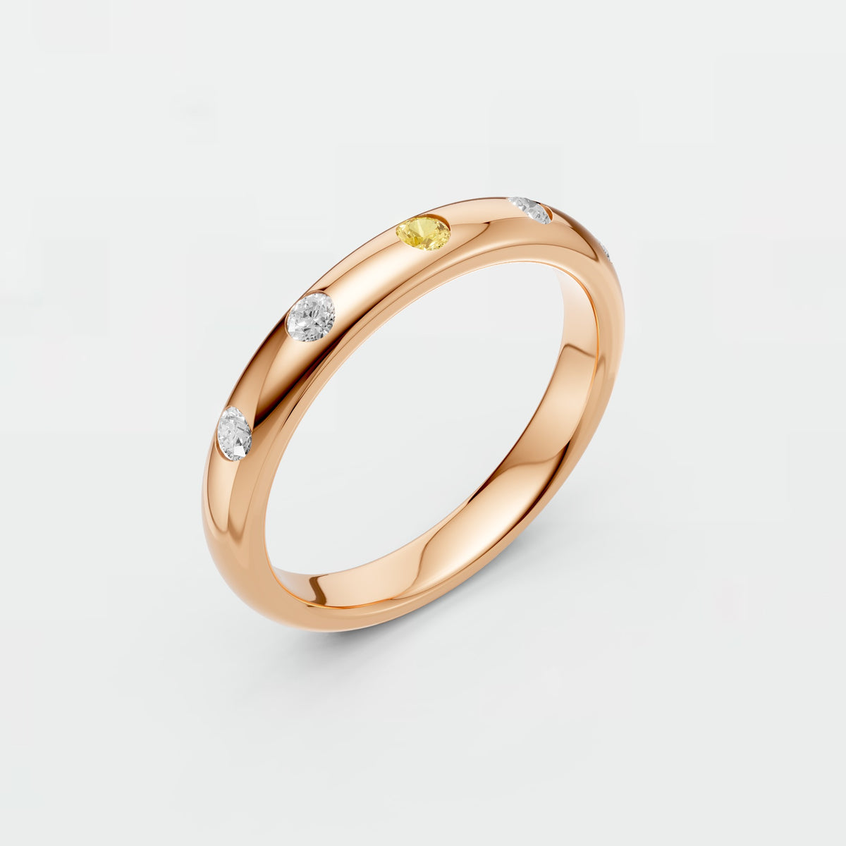 Aurelia Scattered Diamond Band Ring Yellow Diamond Accent