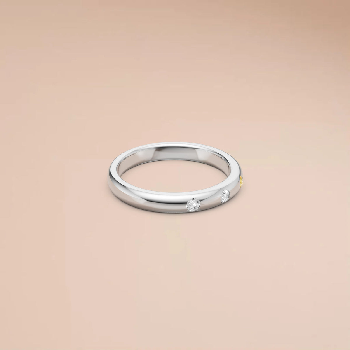 Aurelia Scattered Diamond Band Ring Yellow Diamond Accent