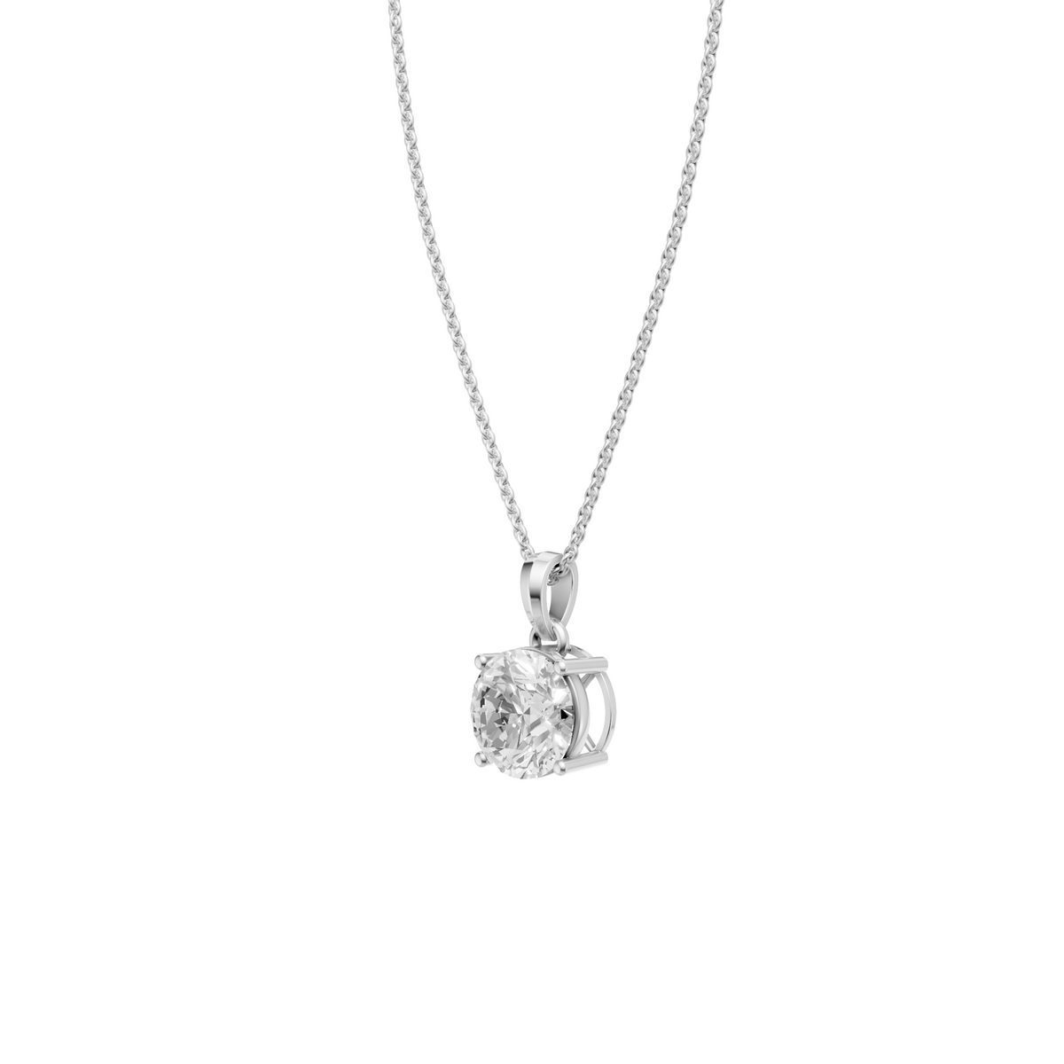 Elara Round Diamond Solitaire Pendant in 14K Solid Gold