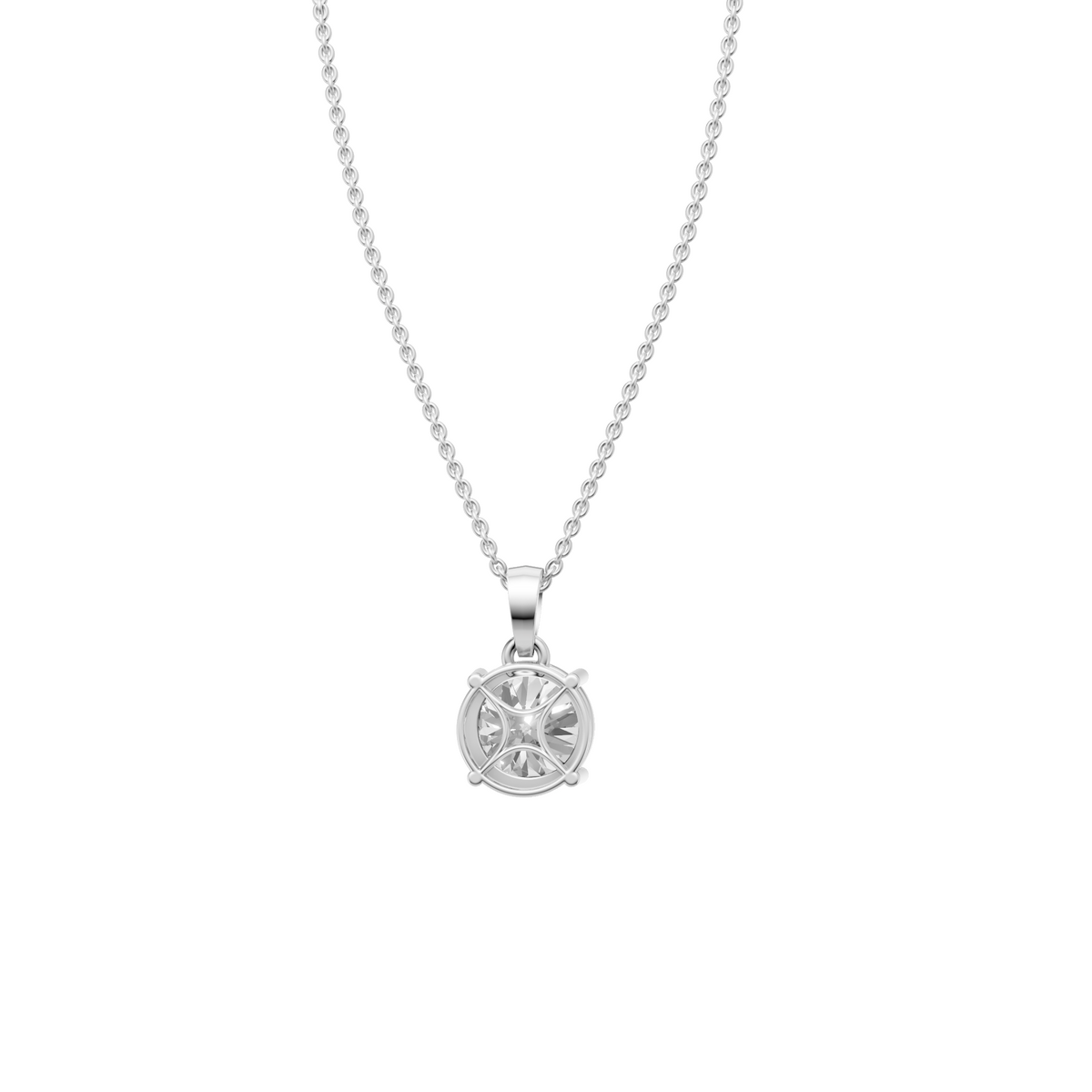 Elara Round Diamond Solitaire Pendant in 14K Solid Gold