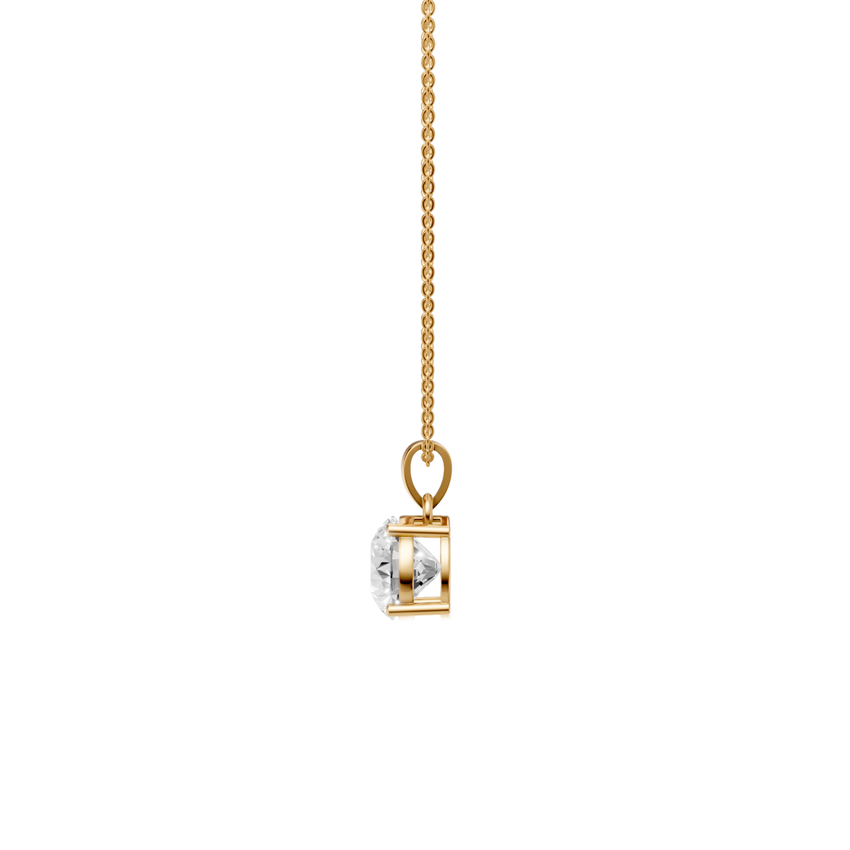 Elara Round Diamond Solitaire Pendant in 14K Solid Gold