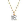 Elara Round Diamond Solitaire Pendant in 14K Solid Gold