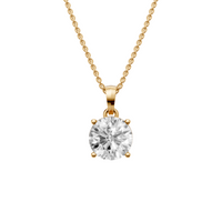 Elara Round Diamond Solitaire Pendant in 14K Solid Gold