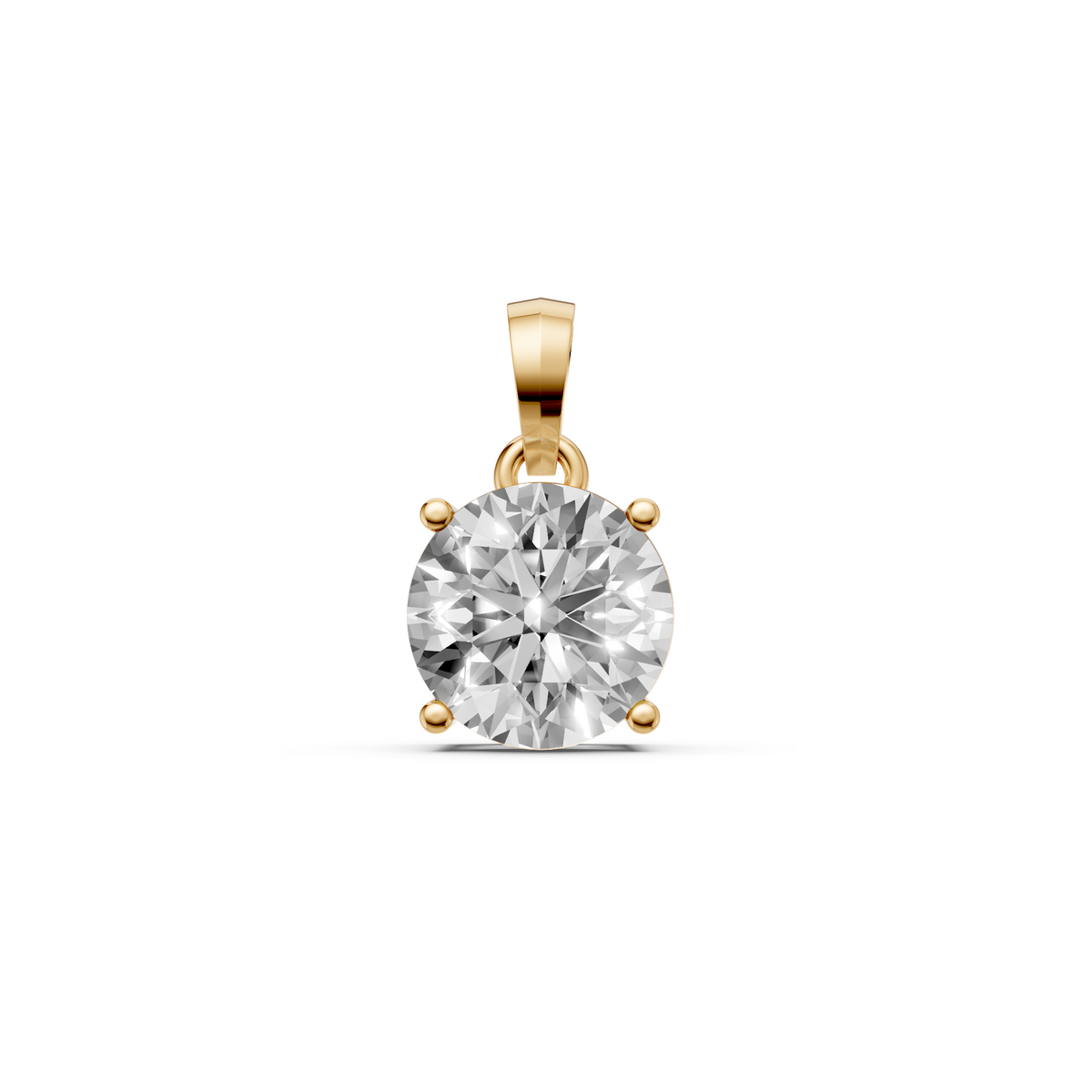 Elara Round Diamond Solitaire Pendant in 14K Solid Gold