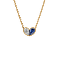 Willow Toi et Moi Pear Diamond and Blue Sapphire Heart Necklace