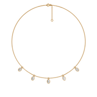 Reya Oval Lab Grown Diamond Bezel Station Necklace – 14K Yellow Gold