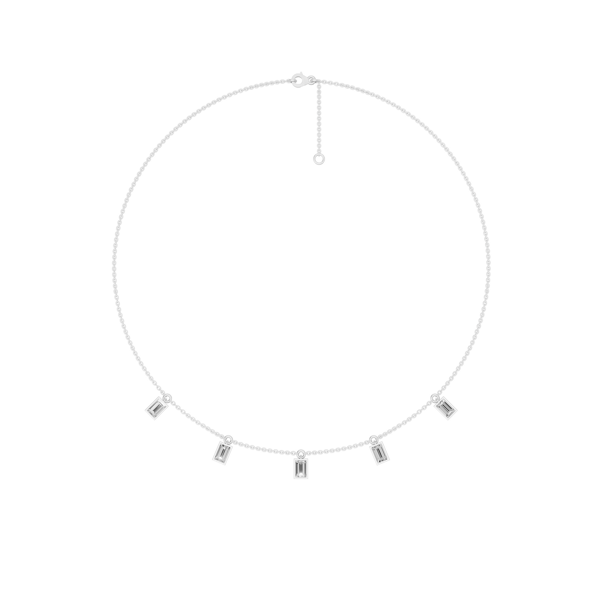 Lucia Baguette Lab Grown Diamond Bezel Station Necklace