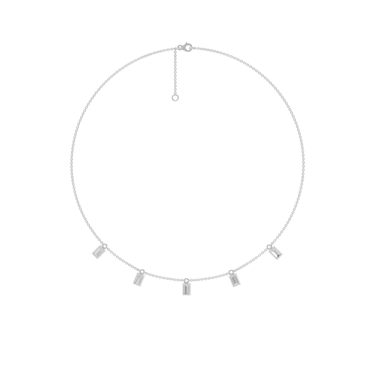 Lucia Baguette Lab Grown Diamond Bezel Station Necklace