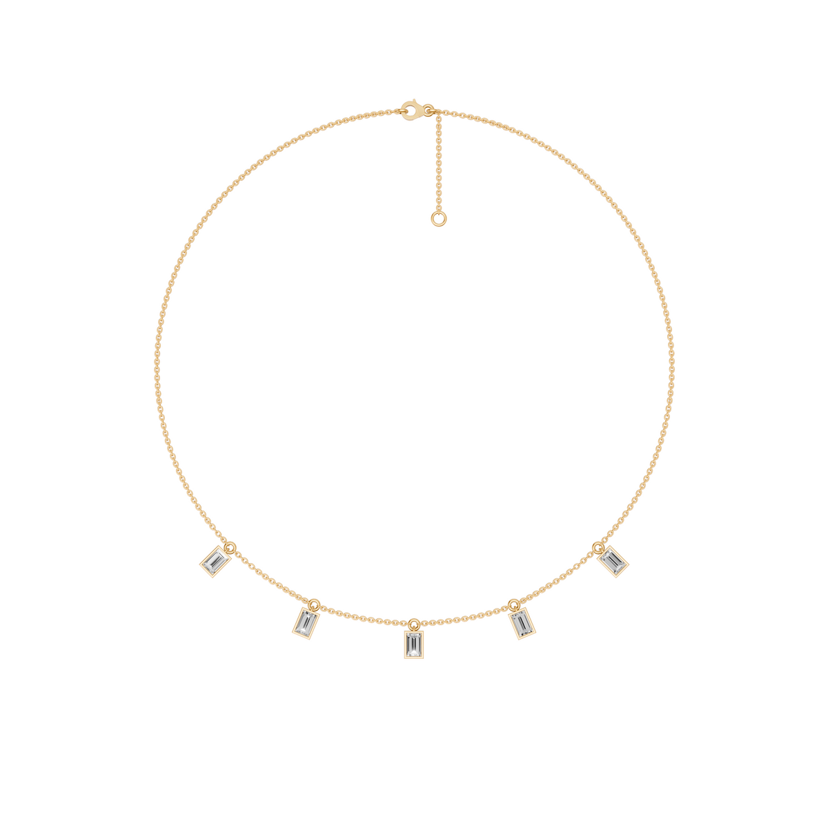 Lucia Baguette Lab Grown Diamond Bezel Station Necklace