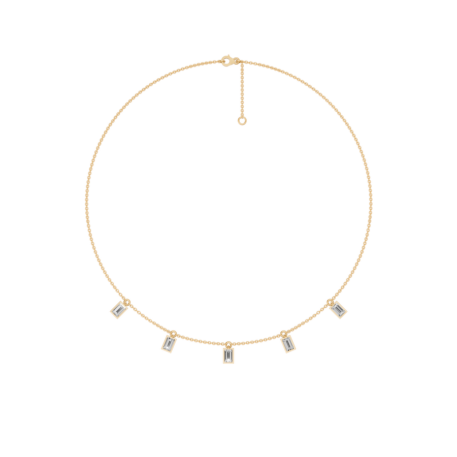 Lucia Baguette Lab Grown Diamond Bezel Station Necklace