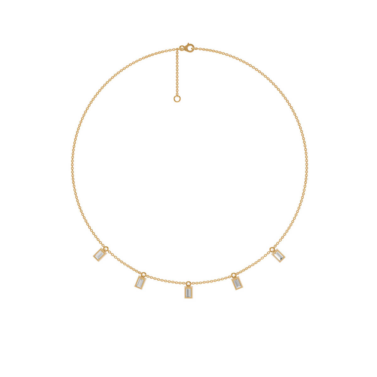 Lucia Baguette Lab Grown Diamond Bezel Station Necklace